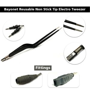 Bayonet Reusable Non Stick Tip Electro Tweezer